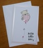 New Baby Card - Teddy With Pink Balloon - Image 1