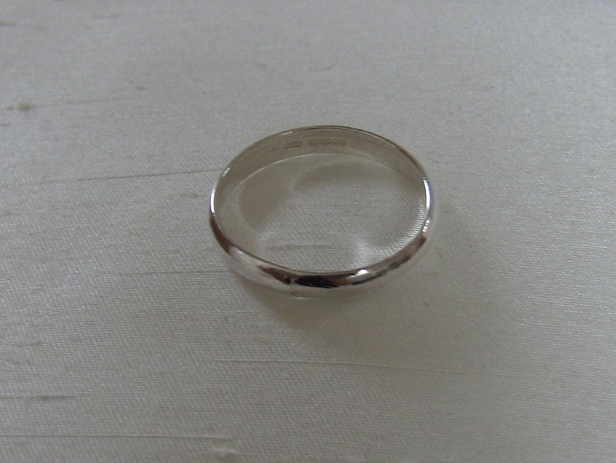 Silver Ring, Classic style, size S-T,  Hallmarked