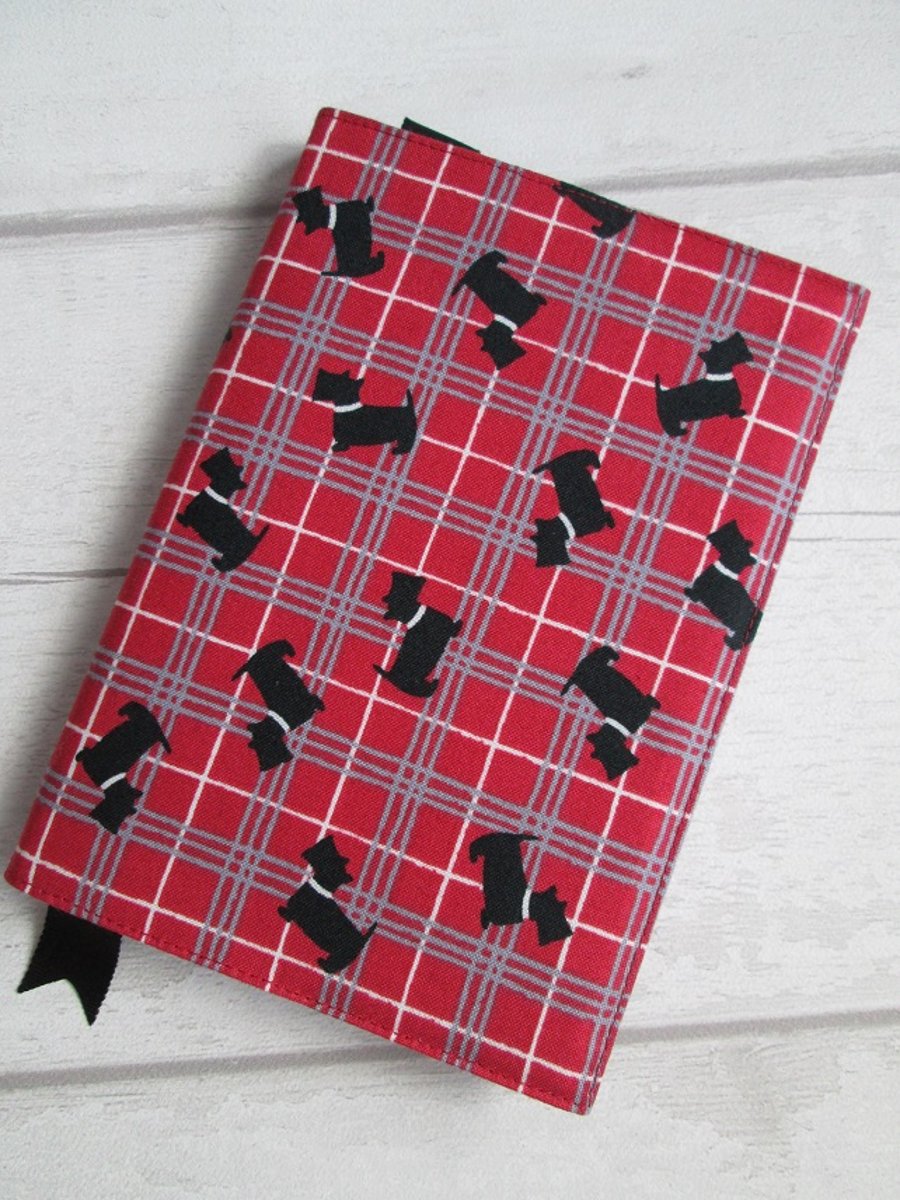 SOLD - A6 Scottie Plaid Reusable Notebook or Diary Cover