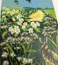 'Listening to the Skylarks' - linoprint - Image 7