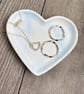 Blue Marbled Heart Trinket Dish - Eco Resin Jewellery Tray