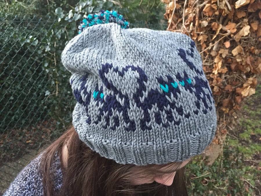 KNITTING PATTERN in pdf to make a 'Love Cats' Hat