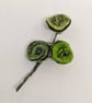 Small felted flowers posy brooch in shades of green - vintage inspired - Image 3