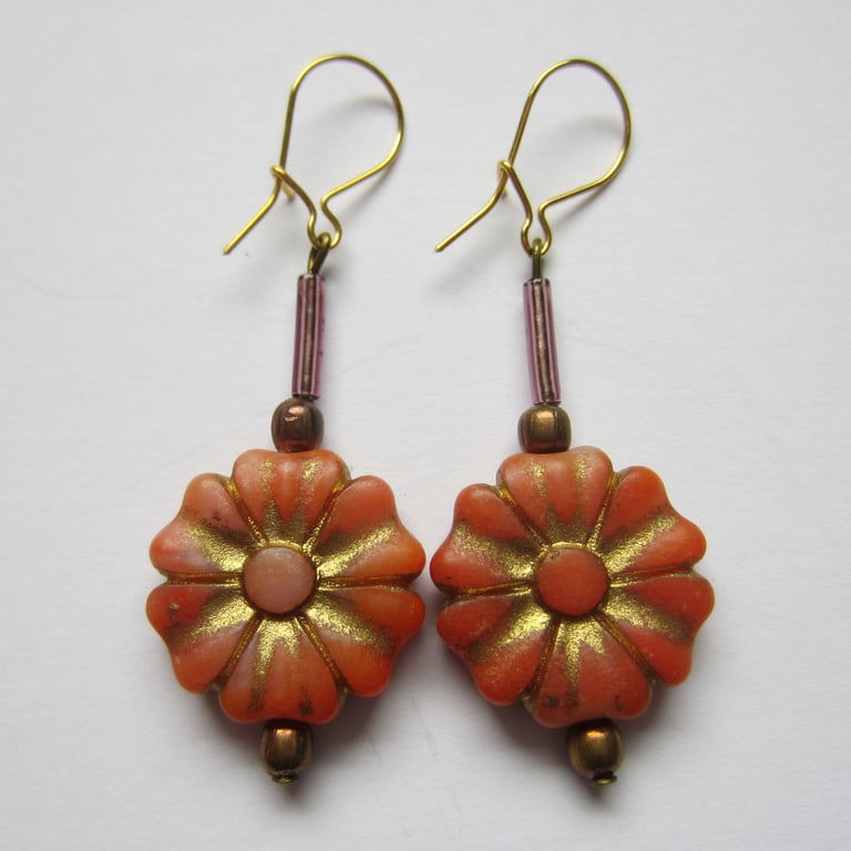 SALE Flower Bead Earrings