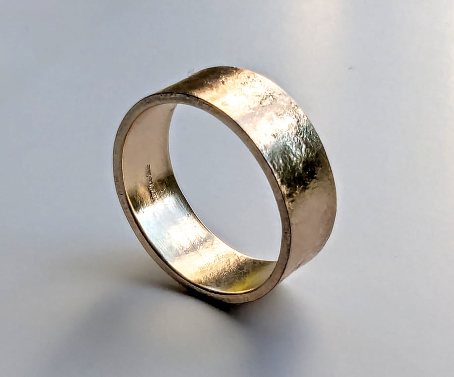 SOLID GOLD RING 9 Carat Gold HALLMARKED Band Textured Ring