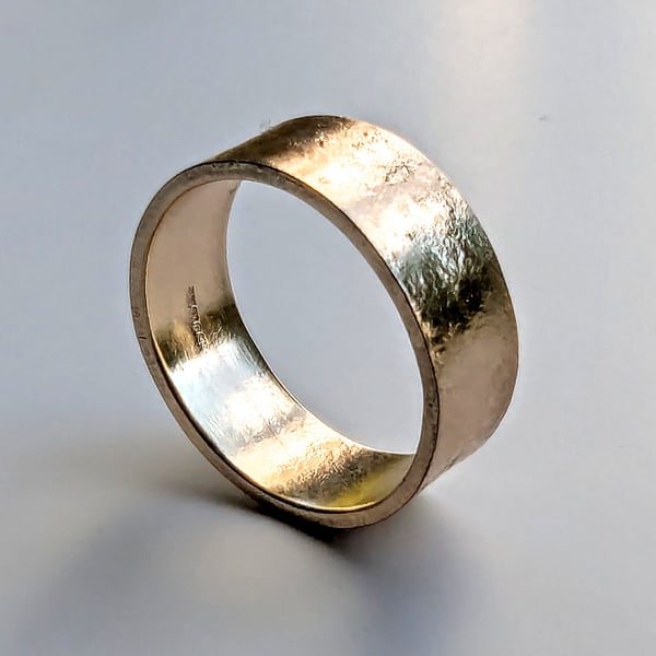 SOLID GOLD RING 9 Carat Gold HALLMARKED Band Textured Ring
