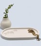 White Oval Catchall Tray With Flower Imprints  - Image 8