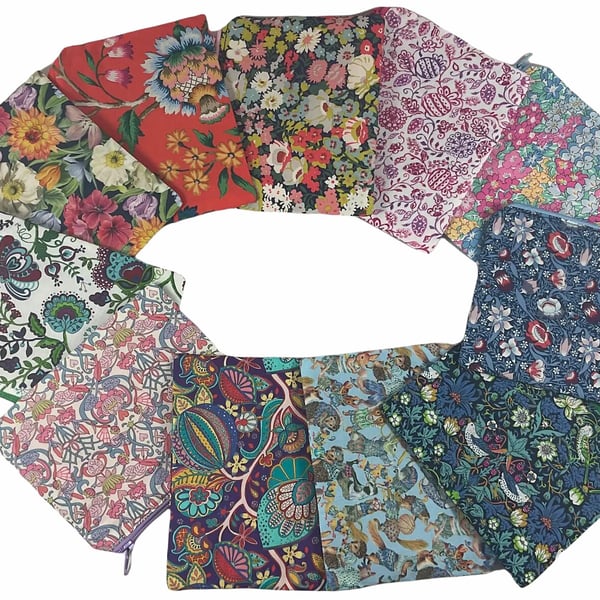 Liberty fabric Coin purse, card pouch, notions mini zip case, girls floral purse