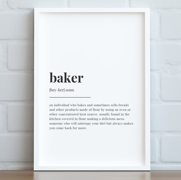 BAKER DEFINITION MEANING, Wall Art Print, Gift Folksy