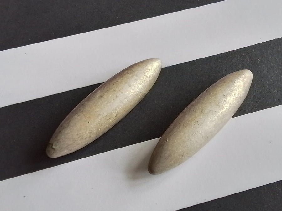 2 & 1 4" Vintage Metal Toggle 54mm x 15mm Antique Silver or LEAD Look (rare)