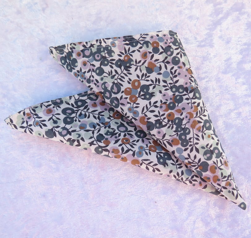 Gents handkerchief, made from Liberty Tana Lawn, pocket square, Wiltshire Berry