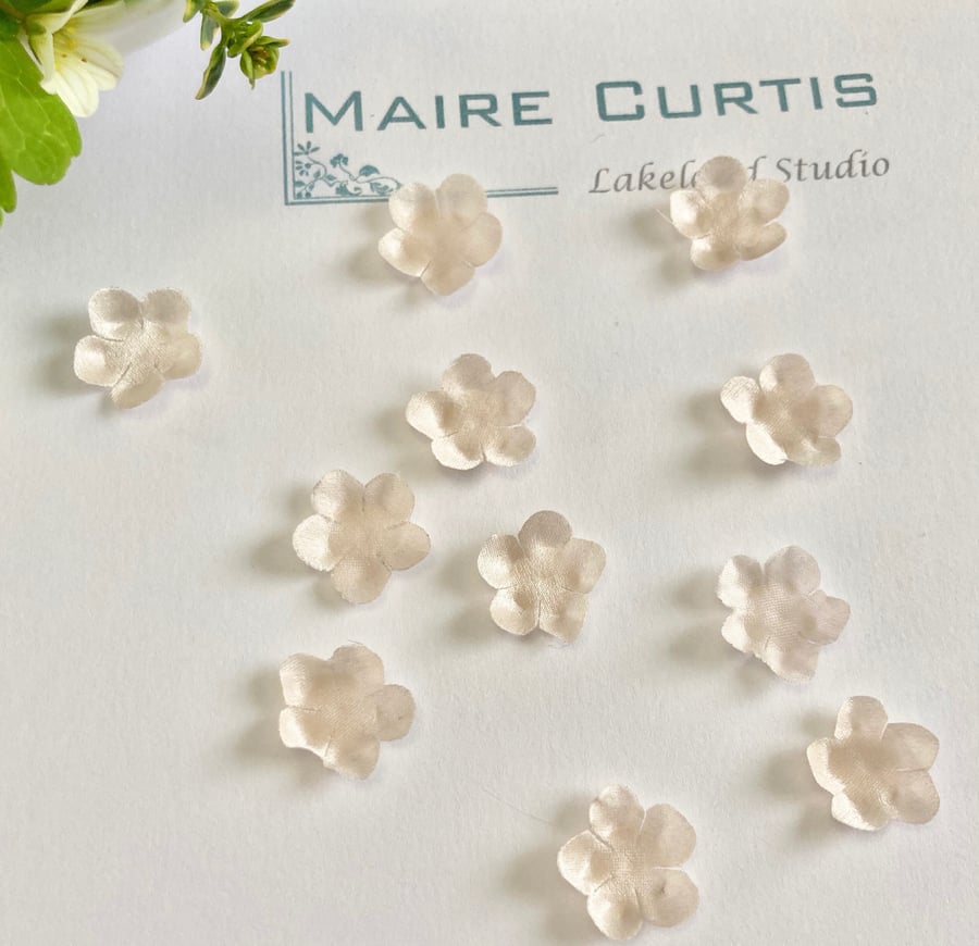 Hand Crafted Blush Silk Satin Forget me not