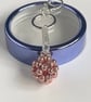 Handbag Charm, Initialled, Rose Gold Lava Beads Orb, Keyring  - Image 1
