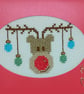Handmade Cross Stitch Rudolph Reindeer Christmas Card – 6 x 4 Inch - Image 5