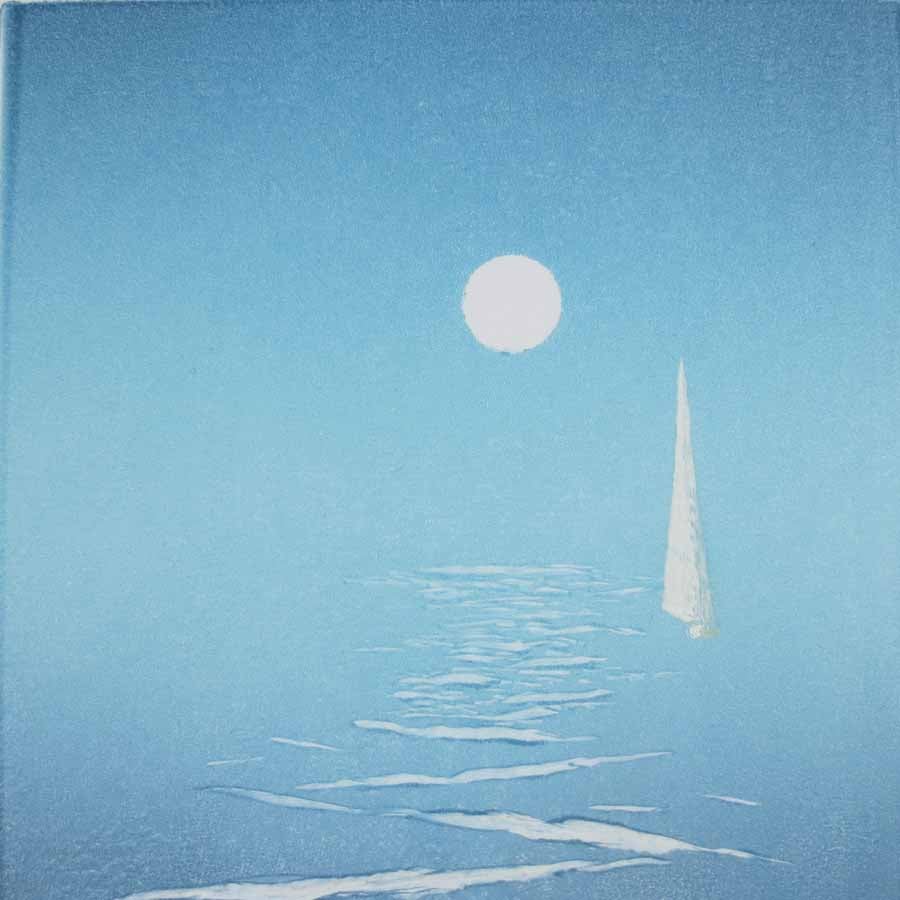 A gift for sailors a mixed media art piece sailing with the summer moon