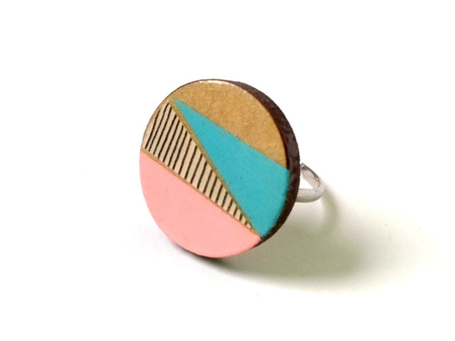 Geometric Pop Circle Ring - Folksy