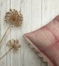Hand Printed Organic Cotton Oblong Cushion - FOLKI - Rose Pink - Image 5