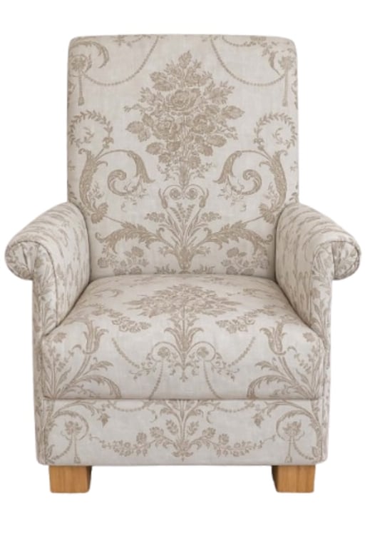 Laura Ashley Josette Truffle Fabric Adult Chair Armchair Beige Accent Nursery