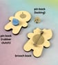 Gingerbread Man Wooden Pin or Brooch - Kawaii Christmas - Image 2