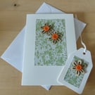 A6 'Flower' Card & Gift Tag