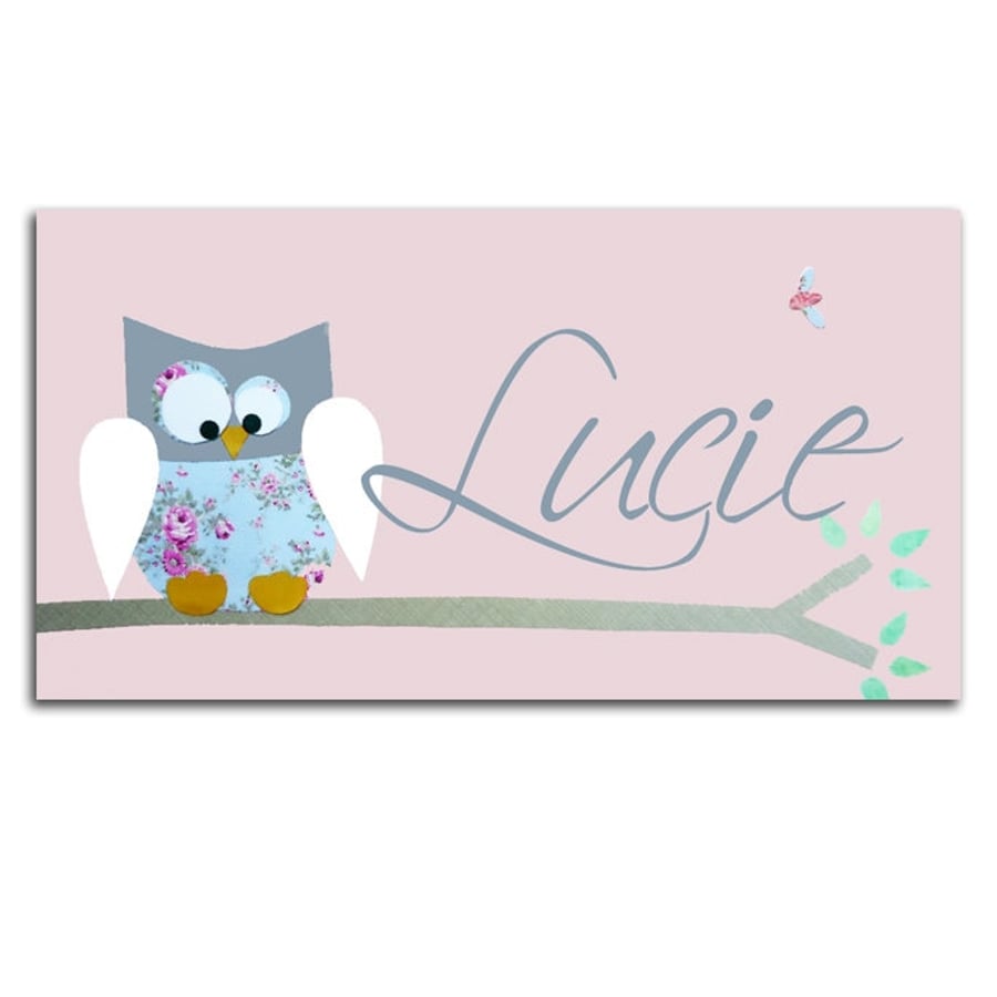 Owl Door Sign, Personalised Sign, Kids Door Plaque 