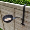 Rustic fence hanging bird feeder bowl in black