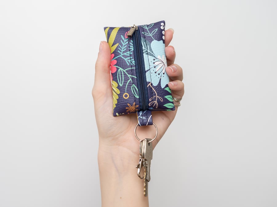 Vegan Leather Coin Purse in Wildflower