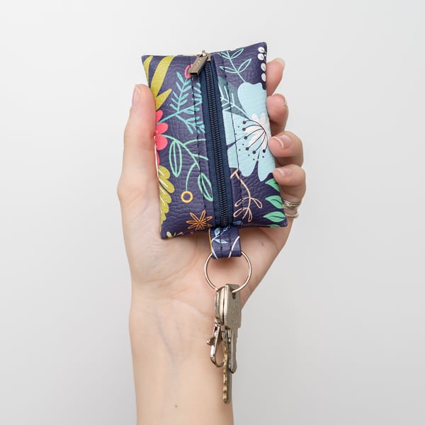 Vegan Leather Coin Purse in Wildflower