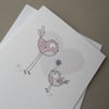 little bird mothers day card (pink)