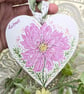Summer Seconds Cosmos hand-painted wooden heart decoration 