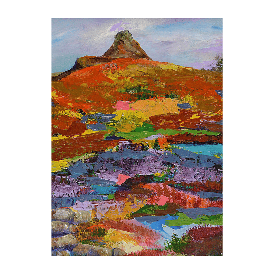 A Scottish mountain landscape painting in acrylics - Stac Pollaidh 