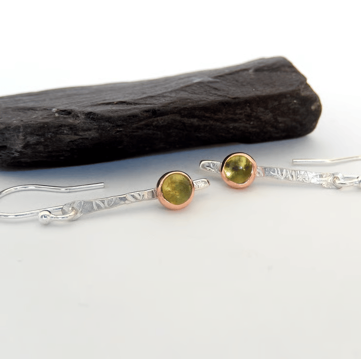 Sterling Silver dangle peridot earrings