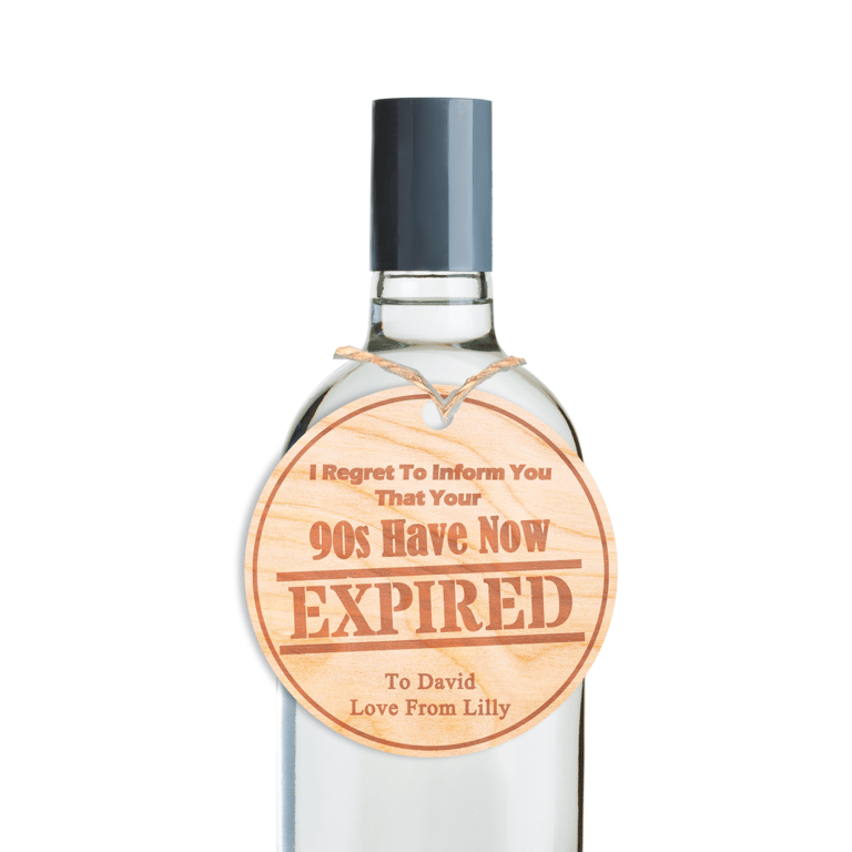 Expired Personalised Funny Milestone Age Wine Tag Gift Tag Alcohol Bottle