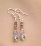 Lilac and Silver Swirl Earrings