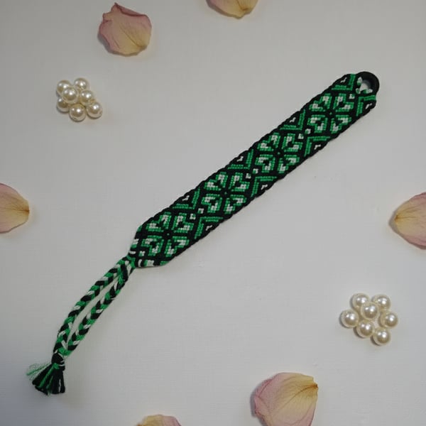  Adjustable Green & Black Wristband