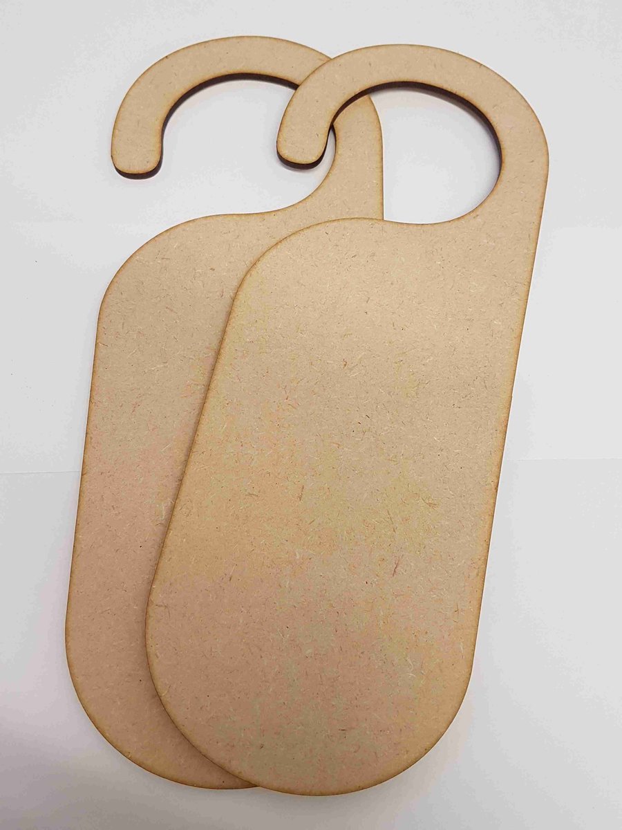 MDF Pack of 2 Door Hanger x 3mm - Laser cut wooden shape