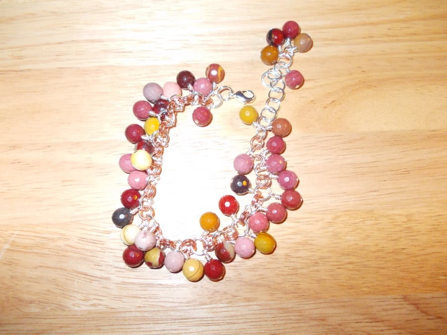 Autumn berry chainmaille charm bracelet
