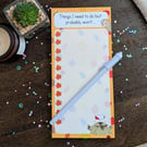 Autumnal Funny Cat To-Do List Notepad - Magnetic Stationery planner