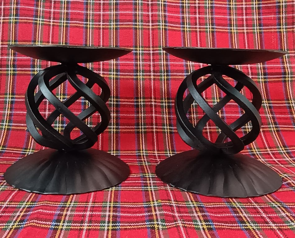 PAIR Jacobite ball candlesticks