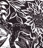 Lounging Lion.      Lino Print. - handmade print - Image 2
