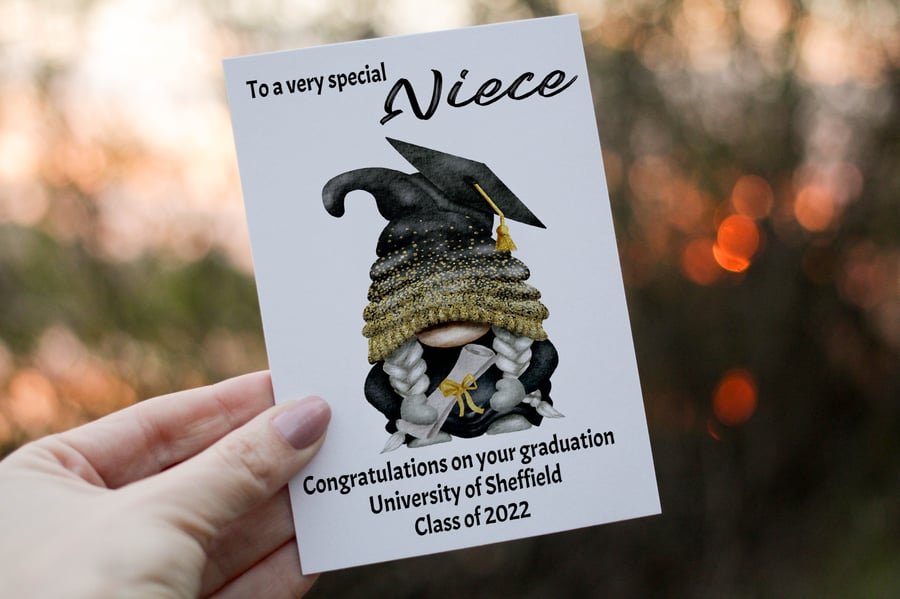 Congratulations Niece Graduation Card, Your Graduating Card, Personalised Card 