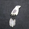 Dangly tail bird brooch