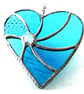 Turquoise Swirl Heart Stained Glass Suncatcher 145 - Image 3
