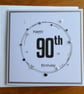 90th Birthday Card - Silver Wreath Design  - Image 7