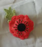 Handmade Felt Poppy Brooch