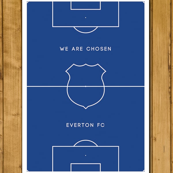 Football Poster - Everton fans motto We Are Chosen - Pitch Perfect Art