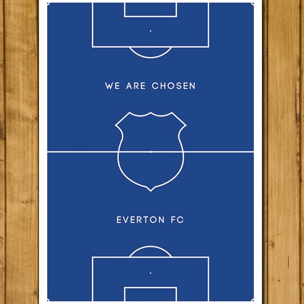 Football Poster - Everton fans motto We Are Chosen - Pitch Perfect Art