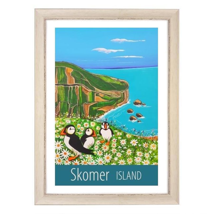 Skomer Island - white frame