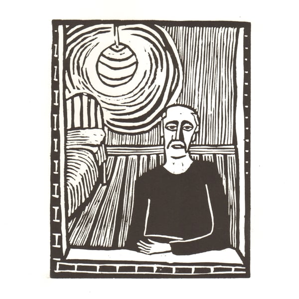 Lino print, limited edition, mental health awareness, loneliness