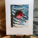 Robin In The Tree - Christmas Card.